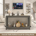 Besiost 47" Farmhouse Wood Entryway Table Narrow Console Table - Image 6
