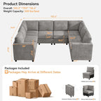 104'' U Shaped Modular Sofa, Sectional Couches - Image 2