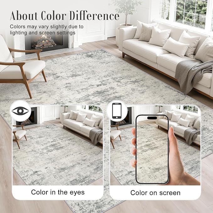 3x10 Washable Runner Rug：Modern Abstract Kitchen Soft Carpet Gray | - Image 4