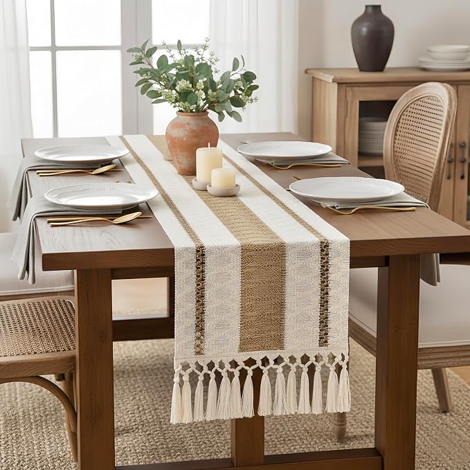 FEXIA Boho Table Runner for Hoilday Spring Home Decor - Image 3