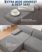 PeakPursuit Oversized 108" Corduroy Cloud Sectional, Left-Facing Chaise - Image 5
