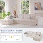 MAXYOYO 132" L Shaped Modular Sectional Sofa - Image 6