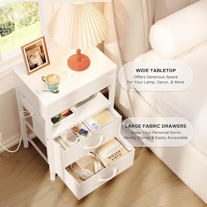 Nightstand Bedside Table Hidden Drawer - Image 6