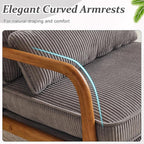 VINGLI Upgraded Premium Corduroy Accent Chair, Upholstered Arm Chair, Solid - Image 6