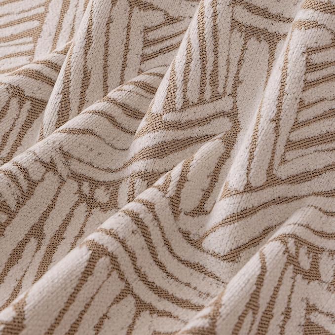 VClife Boho Couch Cover, Abstract Cream and Khaki Line Geometric Jacquard Couch - Image 7
