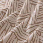 VClife Boho Couch Cover, Abstract Cream and Khaki Line Geometric Jacquard Couch - Image 7