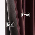 MIULEE Velvet Curtains 52x108 inches 2 Panels Ruby Wine Blackout Curtains | - Image 6