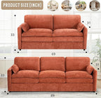 Classic Chenille Sofa Set with 2 Extra Armrest Pillows, Loveseat and 3-Seat - Image 3