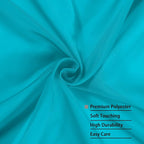 Turquoise Blue Sheer Curtains, Sheer Curtains 84 inch Length 2 Panels Set - Image 4
