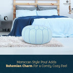 Marrakesh Gallery Genuine Leather Round Pouf Unstuffed - Image 4