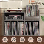 Record Player Stand, Large Record Player Table Cabinet - Image 3