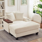 KEIKI Corduroy Storage Armrest Sofa, Single Versatile Seat - Image 3