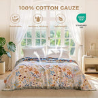 LUTBM Boho Throw Blanket with Florals & Leaves Embroidery Reversible - Image 2