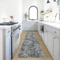 2'6''x8' Runner Rugs Washable Rug: Modern Abstract Hallway Black Carpet | by GENTDRIZZ
