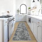 2'6''x8' Runner Rugs Washable Rug: Modern Abstract Hallway Black Carpet | by GENTDRIZZ