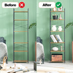 HCHQHS Narrow Bookshelf, Adjustable 6-Tier Industrial Bookcase, Rustic Open - Image 6
