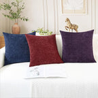 CaliTime Decorative Couch Throw Pillow Covers 26 X 26 Inches Plum Purple | Pack - Image 5