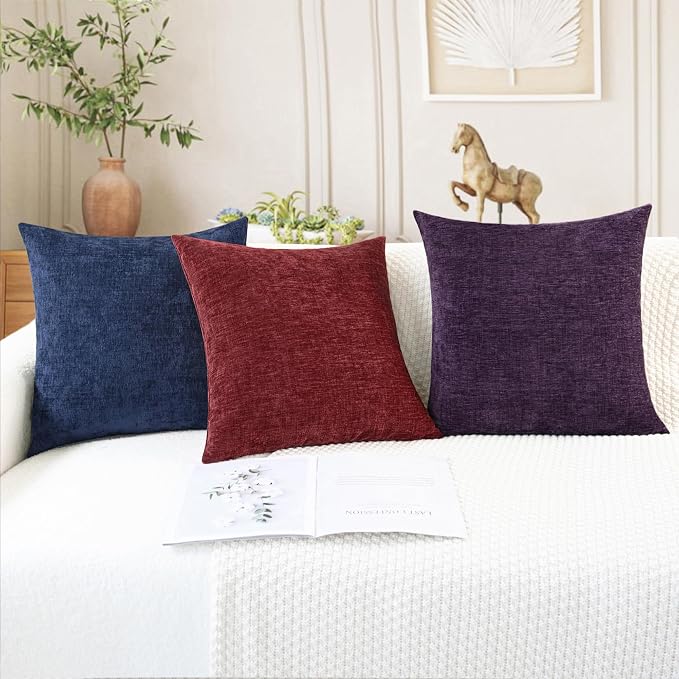 CaliTime Decorative Couch Throw Pillow Covers 22 X 22 Inches Plum Purple | Pack - Image 5