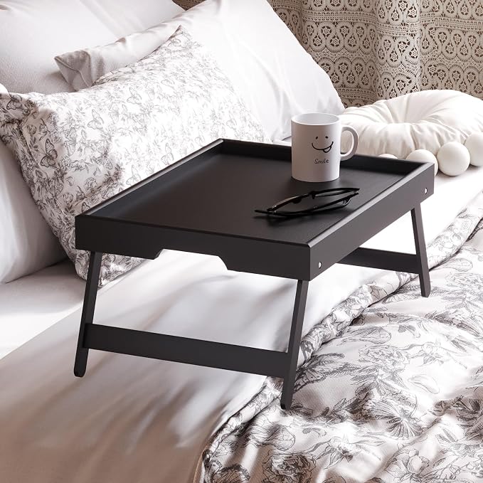 Fibogollo 2 Pack Bamboo Bed Tray Table - Image 3