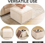 Cube Storage Ottoman, Chenille Ottoman Foot Stools, Ottoman Footstool - Image 4