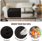 Genina Waterproof Couch Cover, Washable Anti-Slip 78inch Sofa Covers - Image 4