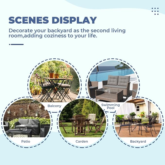 DANGHOOGY Wicker Chair Cushions, Waterproof Outdoor Loveseat Cushions - Image 7