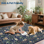 GarveeHome Area Rugs 8x10 for Living Room, Forest Green Floral Large Washable - Image 7