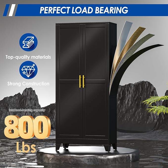 GAIOUS 71" Tall Metal Storage Cabinet - Image 7