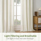 BGment Sage Green Floral Curtains 84 Inch Long, Light Filtering Linen Curtains - Image 5