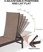Crestlive Products Lounge Chair Outdoor Set of 2, Aluminum Pool Chaise Lounge - Image 4