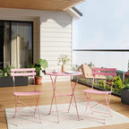 3-Piece Folding Bistro Set Outdoor Patio Furniture, Space-Saving Foldable - Image 7