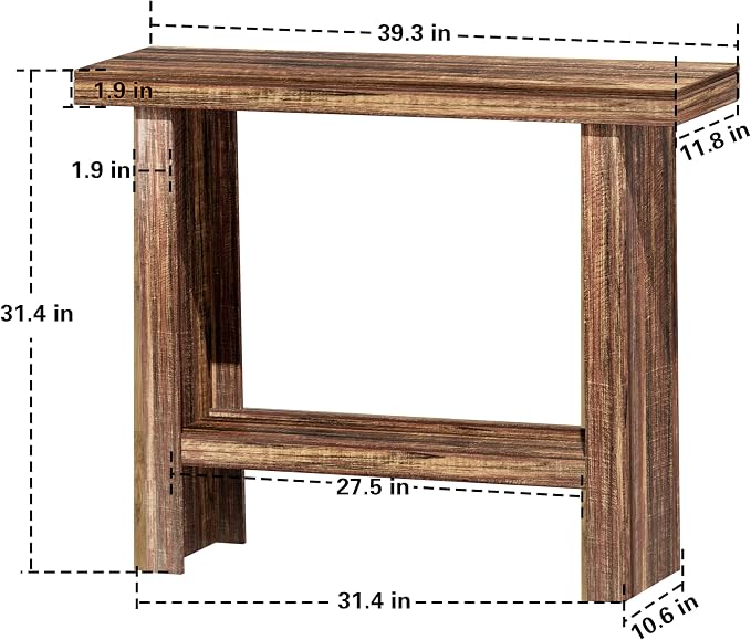 LIFECHOVY Farmhouse Wood Entryway Table Narrow Console Tables - Image 3