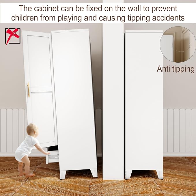 erosoei 71" H Metal Armoire Wardrobe Closet - Image 5