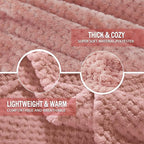 Exclusivo Mezcla Soft Waffle Fleece Bed Blanket Twin Size, Cozy Fluffy Design - Image 8