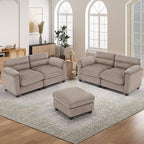 HAOMARKETS Corduroy Sofa Set, Upholstered Ottoman, Loveseat Set of 2with Plush - Image 6