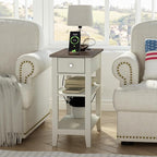 ChooChoo Farmhouse end Table Living Room Set of 2, Sofa Side Table Living Room - Image 5