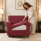 SUBRTEX 3 Pieces Stretch Sofa Slipcover Sets Couch Cover Sets Backrest Cushion - Image 4