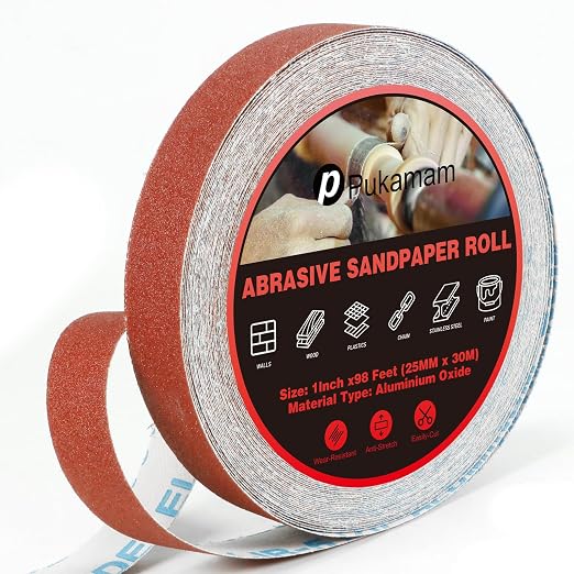 Emery Cloth Roll, 120 Grit Sandpaper Roll, Wet and Dry Emory Cloths by Pukamam