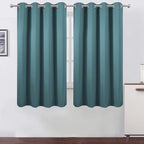 Sea Teal Blackout Curtains 66 x 63 Inch Length/Set of 2 Curtain Panels/Thermal by Lemomo