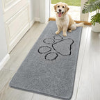 OLANLY Dog Door Mat for Muddy Paws 70x32, Paw Print Design Chenille Mud Mat | by OLANLY