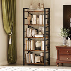 Organization and Storage, 5 Tier Bookshelf, Tall Bookcase - Image 2