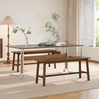 HOOBRO 39.3'' Bamboo Dining Bench, Farmhouse Kitchen Table Bench, Kitchen & - Image 2
