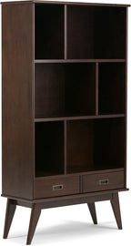 SIMPLIHOME Draper 35 inch Mid-Century Modern Bookcase and Storage Unit in - Image 6