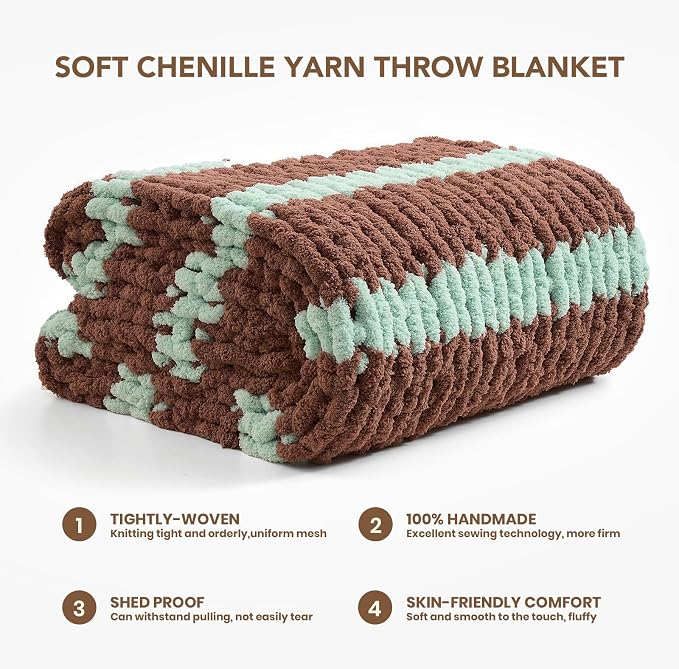 L'AGRATY Chunky Knit Throw Blanket - Image 2