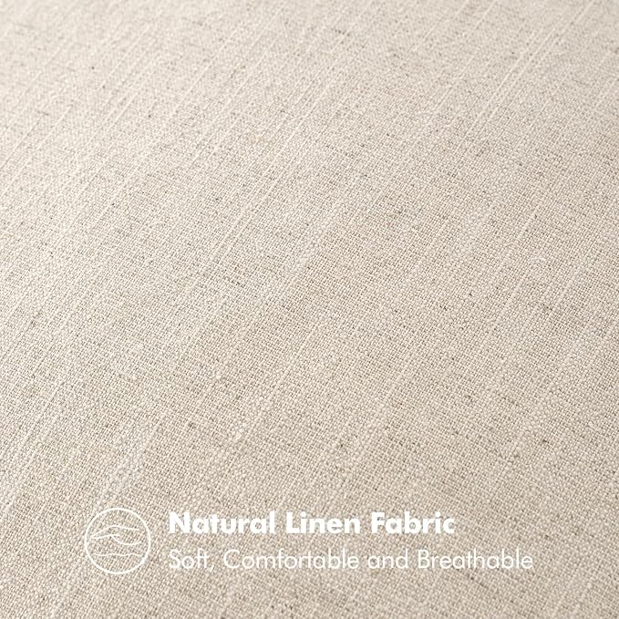 MIULEE Decorative Linen Lumbar Pillow Cover 12x20 Inch Natural Beige | Boho - Image 6