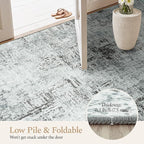 Rugflix 9x12 Area Rugs for Living Room, Washable Blue Grey Large Rug | Machine - Image 6