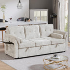 Convertible Sleeper Sofa Bed, 63 Inch Chenille Pull Out Couch - Image 10