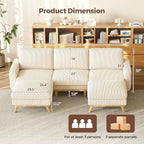 Vesgantti 97" Modular Sectional Sofa Beige, U-Shaped Couch - Image 2