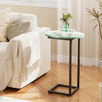 C Shaped End Side Table, Small Oval Couch Sofa Table - Image 5