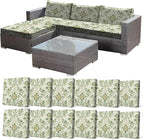 CALBODE 12 Pcs Stretch Outdoor Seat Cushion Covers, Washable Reusable, by CALBODE